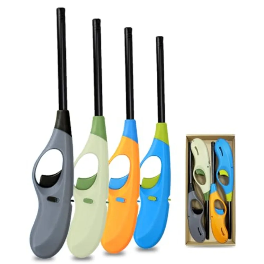

Candle Lighter, 4PCS Long Refillable Butane Lighter for Candle Grill Fireplace No Fuel