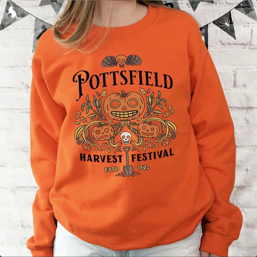 Pottsfield Harvest Festival Shirt Autumn Harvest Tshirt Pottsfield Sweatshirt Vegetables Fall Sweater Skeleton Festival Tops