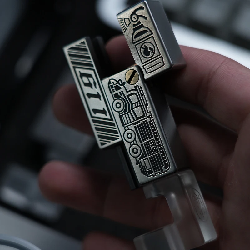 YOLO studio&合一　フィジェットトイ　EDC Ti製　正規品 YOLO STUDIO NO FIRE フィジェットスライダー ライター型減圧ストレス
