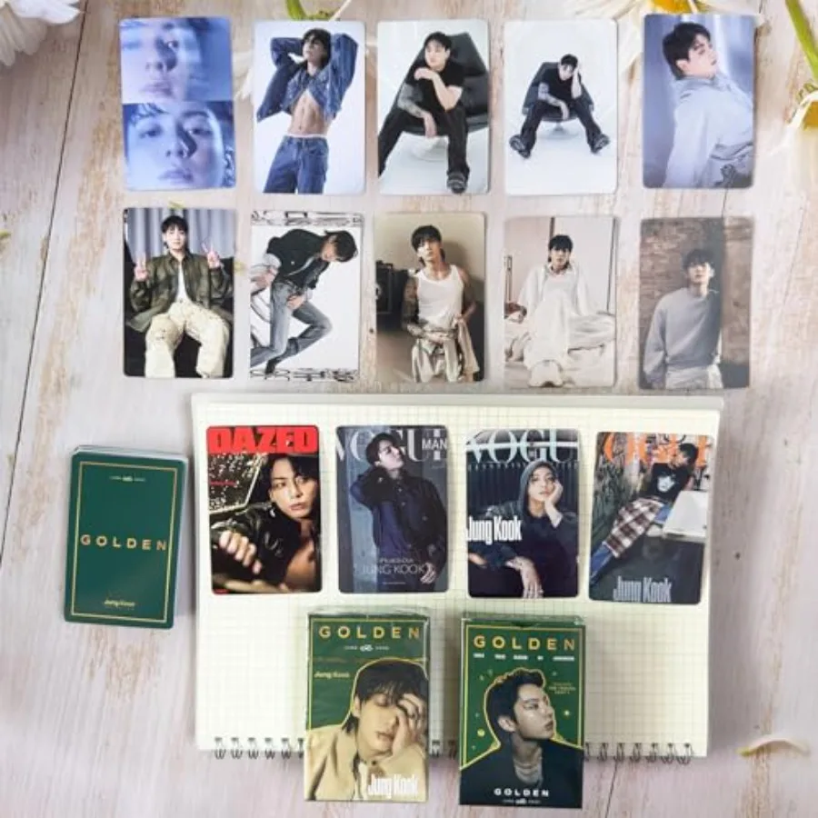 Golden Album Photocards First Solo Album Photo Cards Kpop Lomo Card Set Gift Merch for Boys and Girls