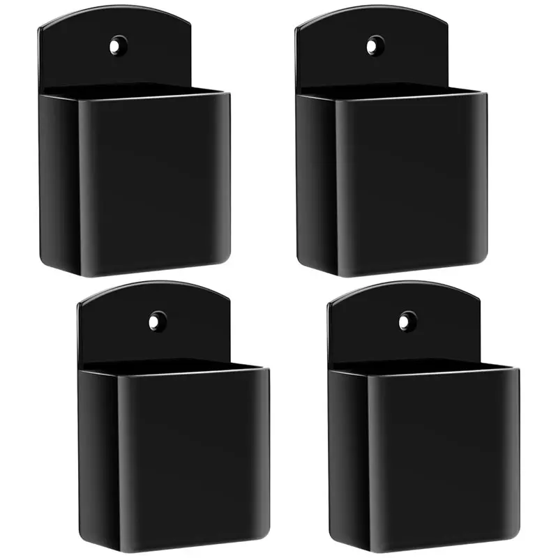 AB42-4-Pack Remote Control Holder, Adhesive Wall-Mount Remote Holder, For Desk Accessories And Small-Item Storage