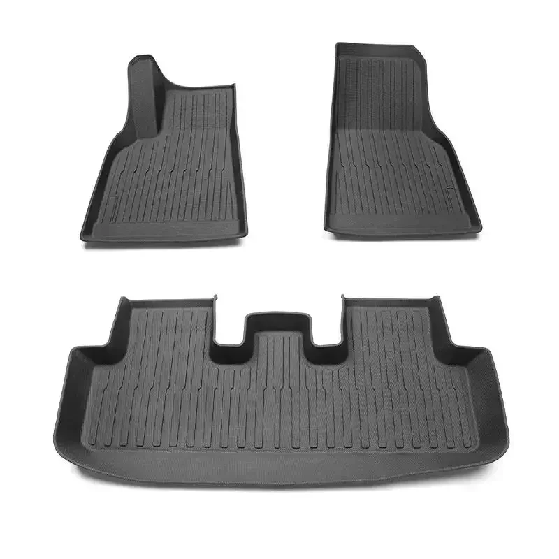 

3 Pieces Full Mat Set Front And Rear Waterproof Car Mat Spill Proof TPE Resistant Floor Mats Fit 3