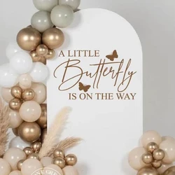 A Little Butterfly Is on The Way Baby Shower Party Wall Sticker Decal Gender Reveal Girl or Boy Baby Shower Vinyl Home Decor