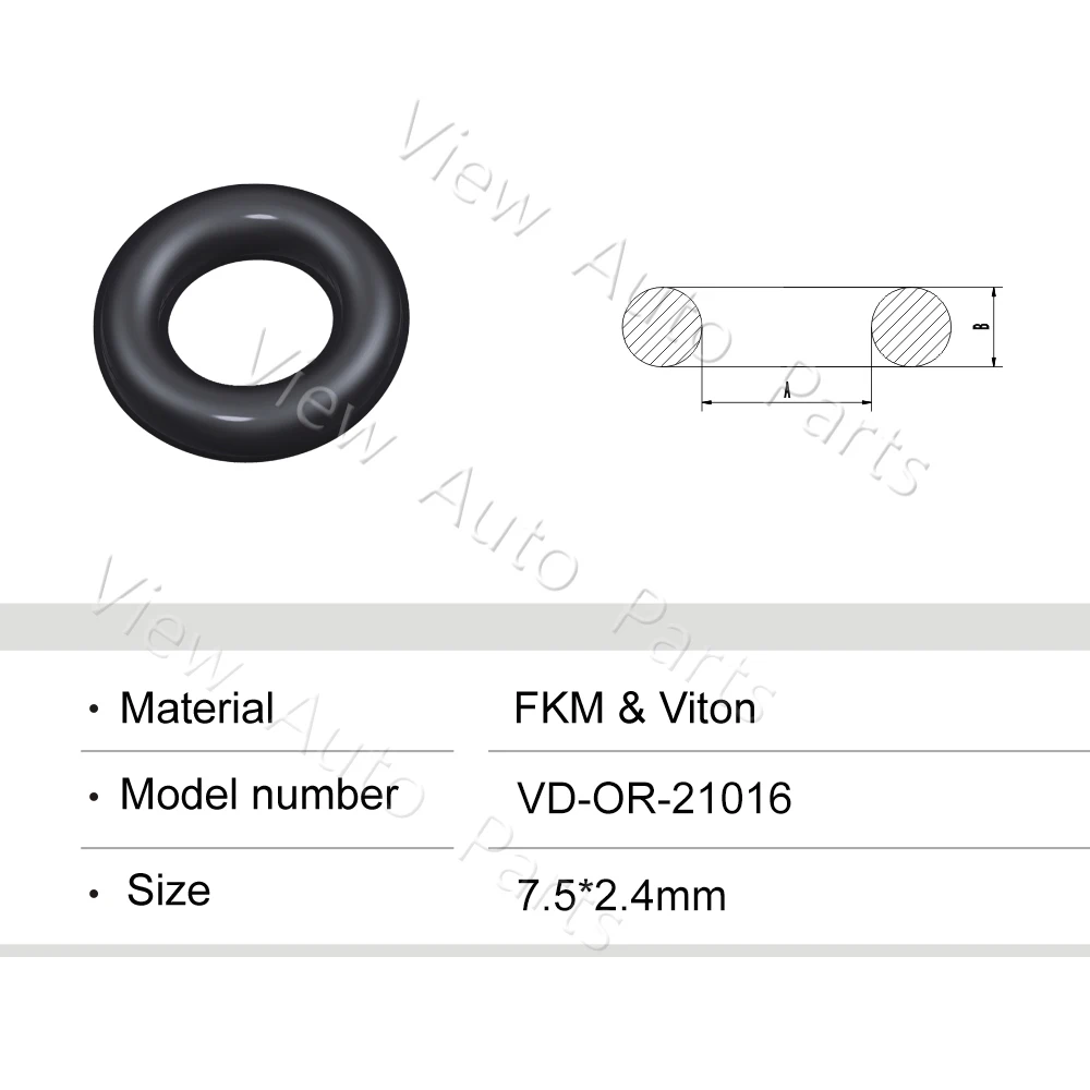 

30 pcs Fuel Injector Rubber O Rings Top Quality Fuel Injector Repair Kits 7.5*2.4mm VD-OR-21016