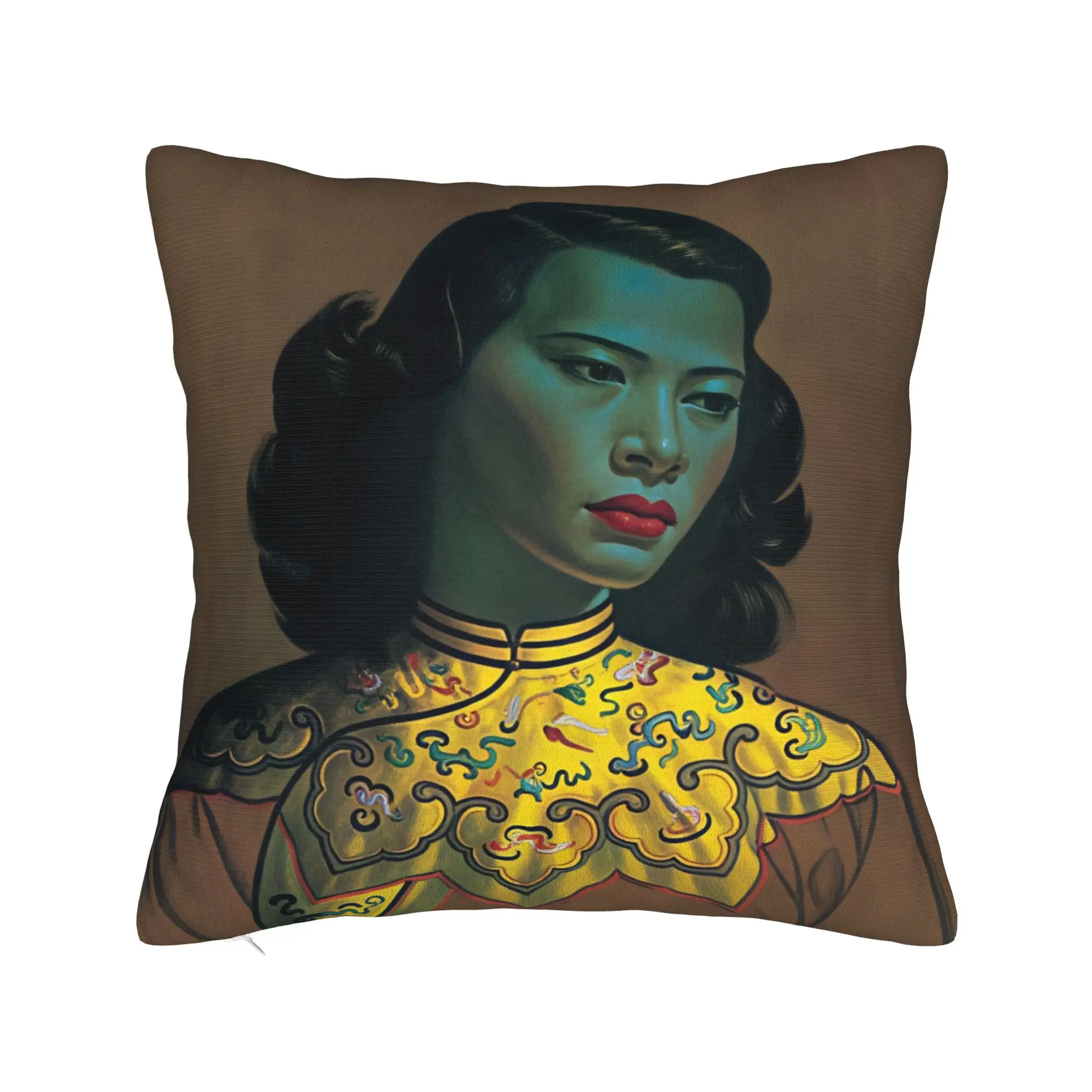 Pillow Cover Miss Wong Vladimir Tretchikoff  Vintage Pillow Case For Couch Sofa Bedroom Pillowcases