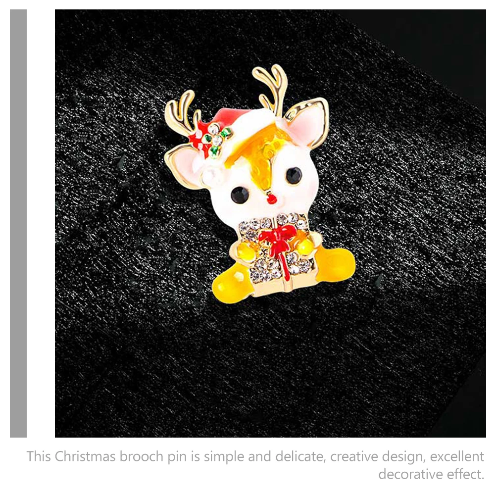 

4Pcs Xmas Brooch Pin Metal Clothes Brooch Decorative Pins for Jackets Bags Scarves Holiday Party Gift Decorative Pin
