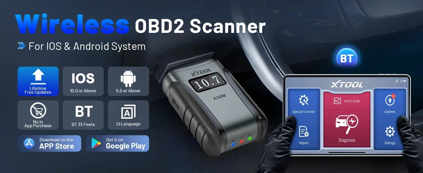 XTOOL A30M V2.0 Bluetooth Mini OBD2-Scanner mit Android-/iOS-App, lebenslange kostenlose Updates, CANFD, FCA Autoauth, 26+ Reset-Funktionen, A30 M, kabelloser Codeleser, bidirektionales Scan-Tool, keine Abonnementgebühren – Detail 12