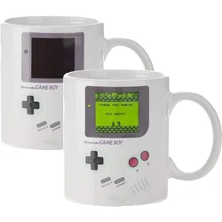 Heat Changing Coffee Mug Creative Design Ceramic Cup White Magic Water Cup for Gamers Fans and Retro 90s Game Enthusiasts Gift