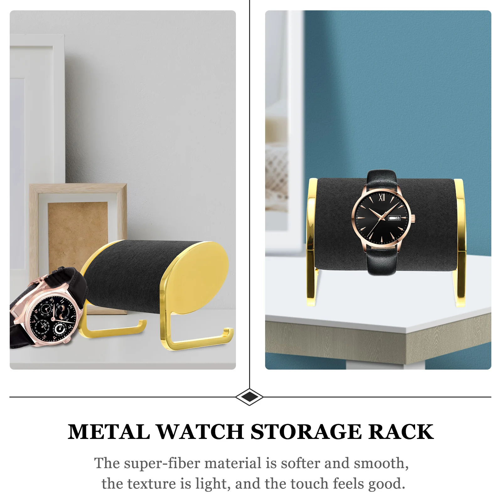 

Металлическая подставка для хранения часов (1 шт.), с мягкой микрофиброй, для демонстрации часов, ювелирных изделий и аксессуаров.