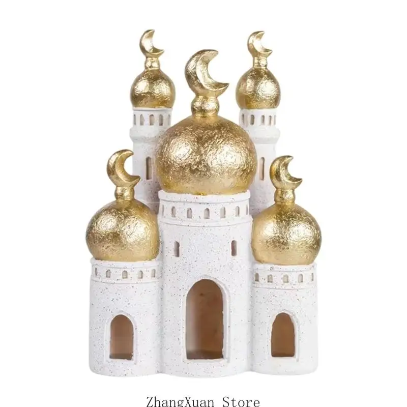Gold und Weiß Moscheenturm Eid Mubarak Dekore Ramadans Eid Dekore Aufbewahrungsbox 3XUF – Detail 9