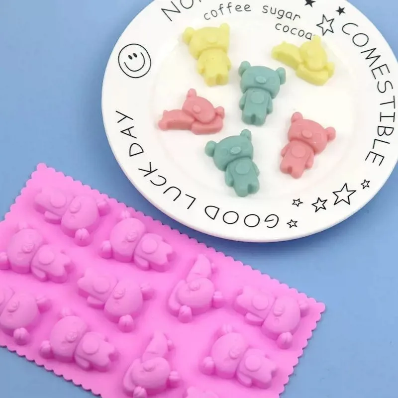 Rilakkuma Ice Tray Cube Mold Household Ice Making Silicone Food Grade Cartoon Bear Shape  Making Mold