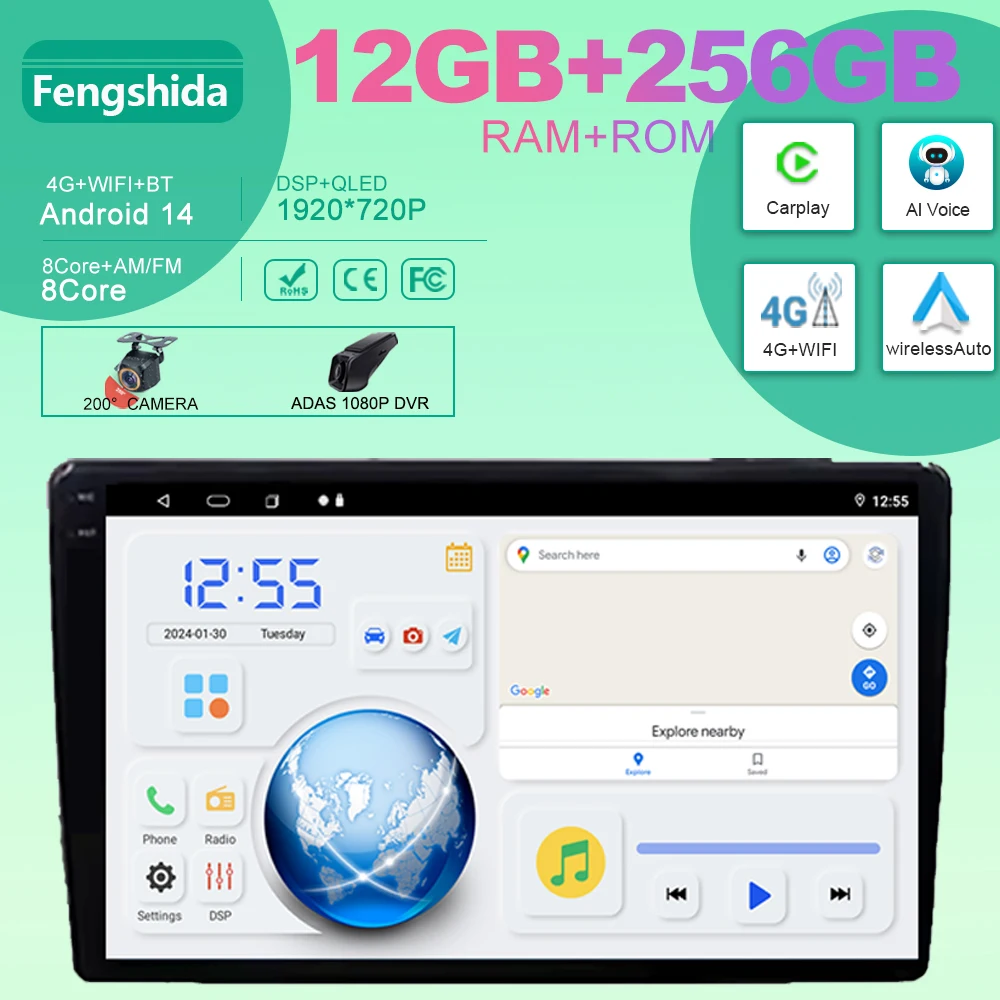 

For Kia Ceed ED 2006 - 2012 Android dvd Auto car Radio Stereo Multimedia Player GPS Navigation 5G Wireless Carplay CPU Screenn