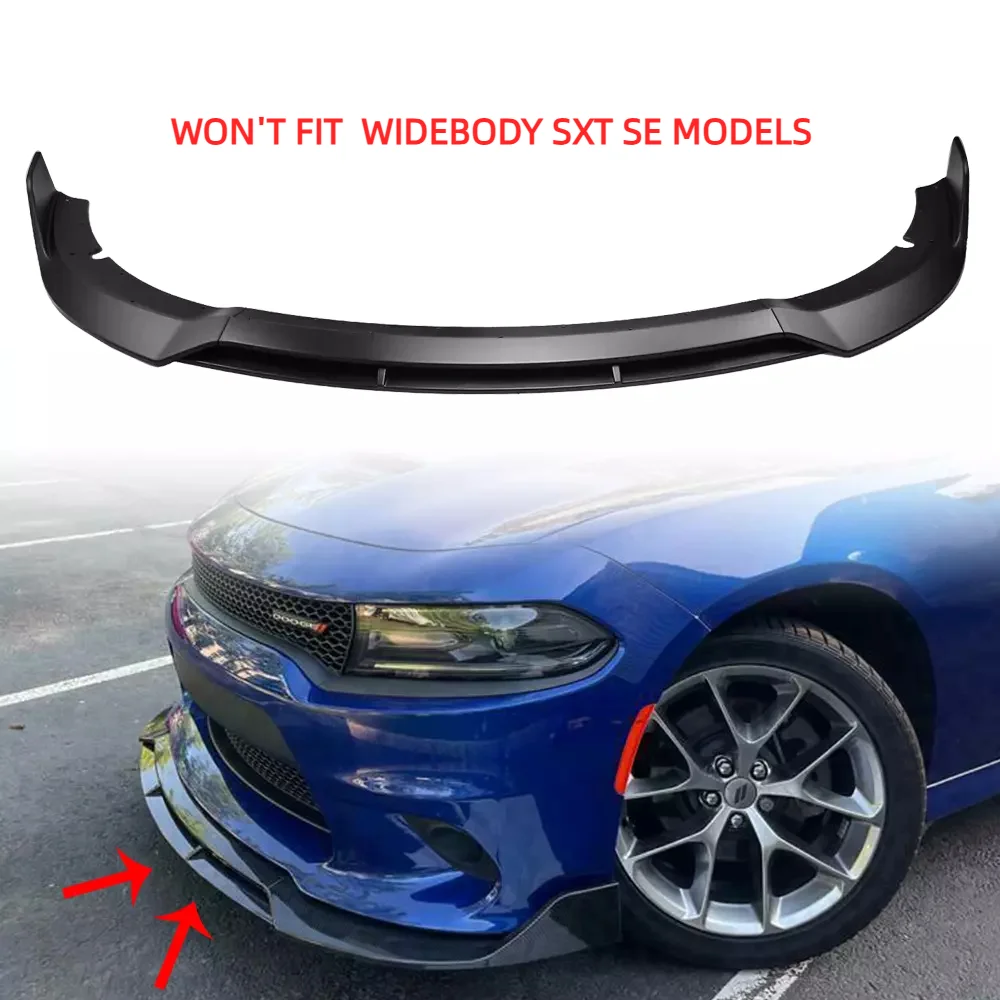 pour-dodge-charger-15-23-srt-gt-r-t-noir-mat-separateur-de-pare-chocs-avant-levre-de-becquet