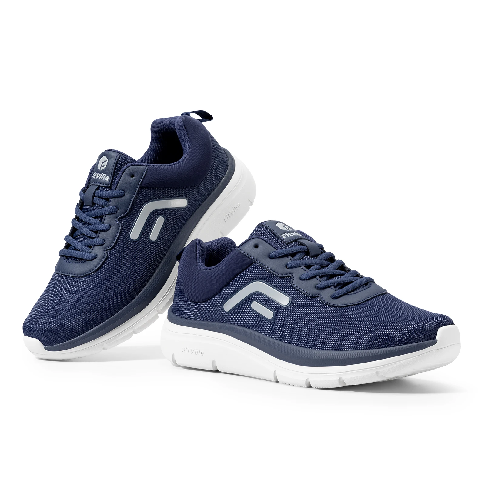 FitVille zapatos para caminar para hombre, zapatillas ligeras y transpirables, suela gruesa de ancho, para fascitis Plantar, alivio del dolor