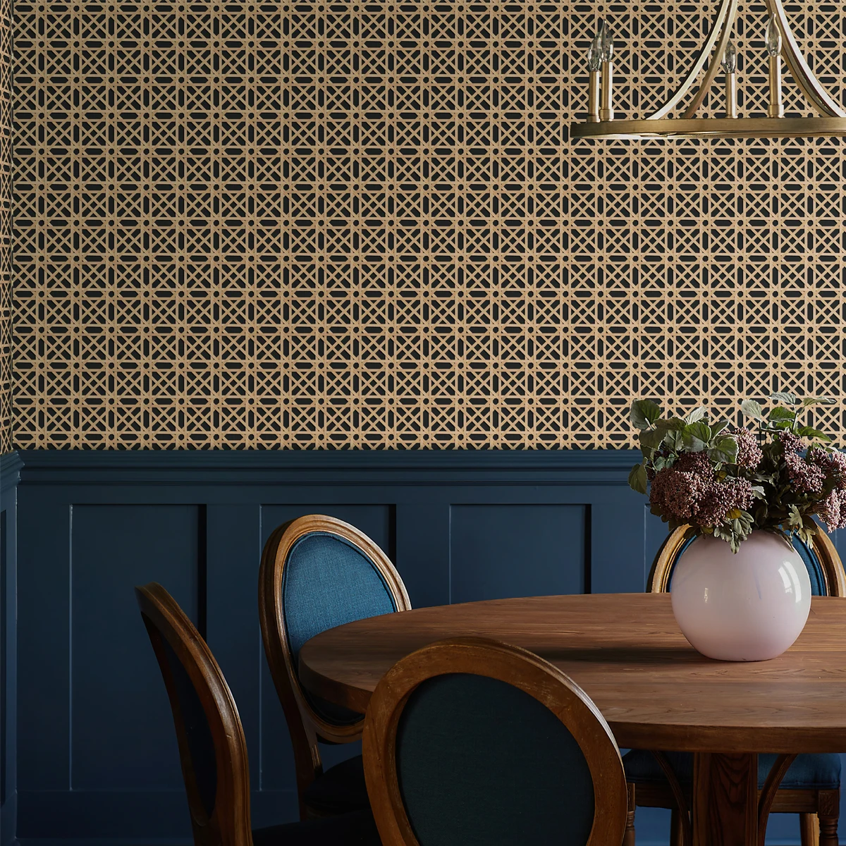 Classic Dark Rattan Vinyl Wallpaper Retro Peel And Stick Cabinet Sticker For Furniture Waterproof Kitchen Bathroom Wall Decor