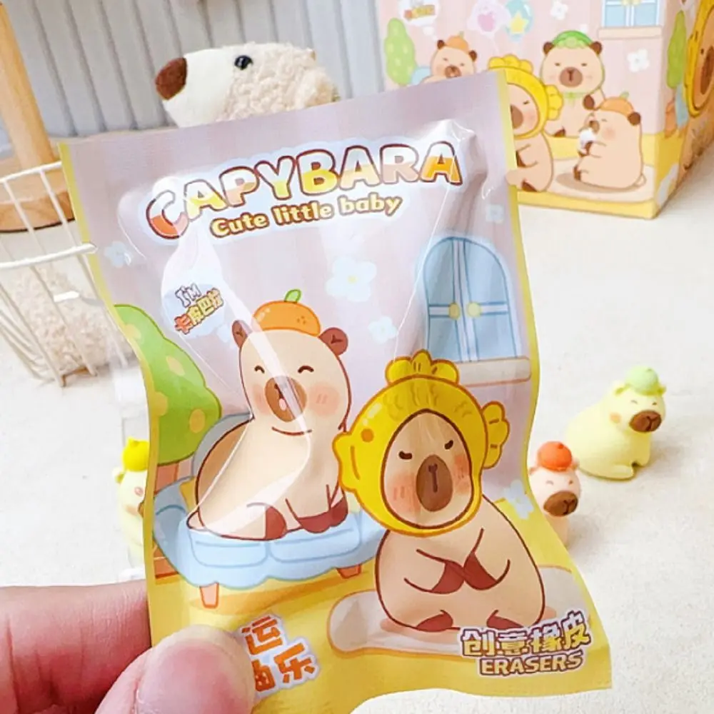 High Quality Capybara Pencil Eraser Cartoon Birthday Gift Blind Bag Rubber Stationery Kids