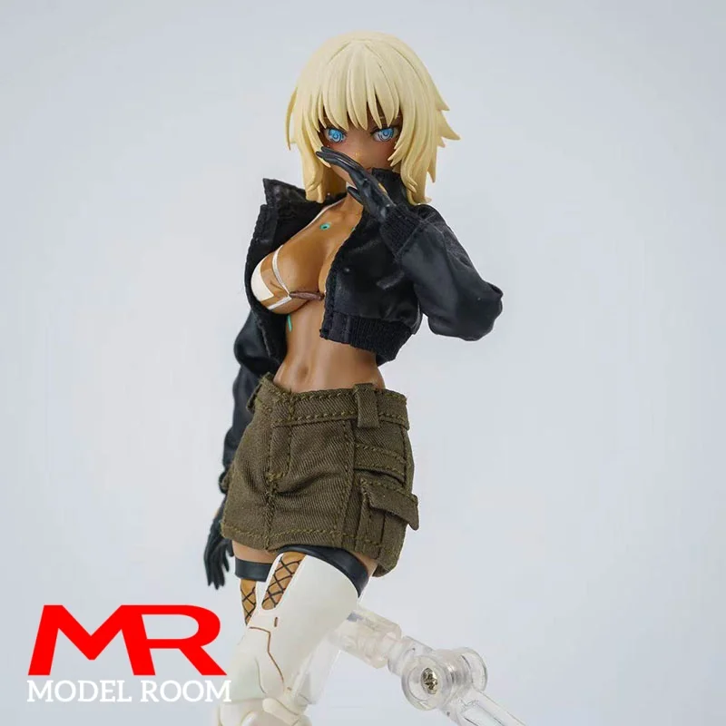 Modelo de Roupa Feminina em Escala 1/12: Jaqueta Curta e Saia Cargo para Bonecos de Ação de 6'' Romankey NT-04 86TOYS
