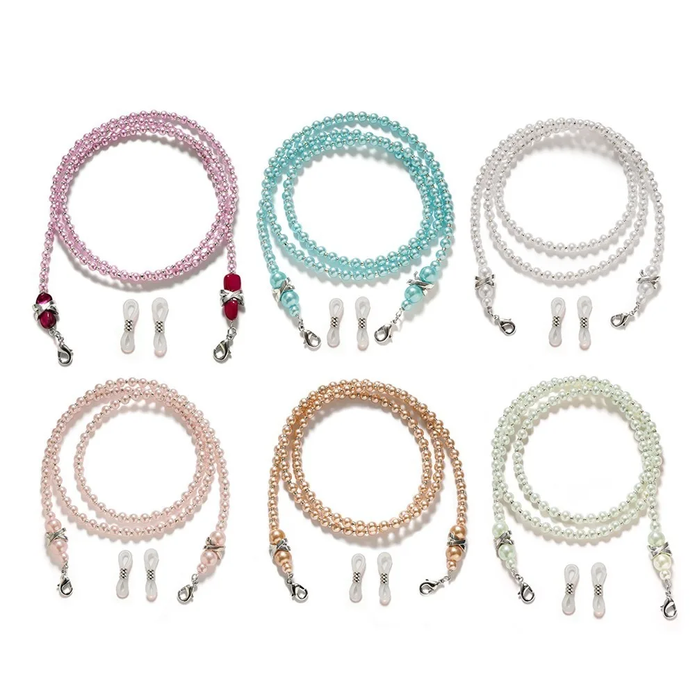 New Imitation Pearl Eyeglass Rope Anti Detachment Buckle Glasses Strap Antiskid Eyeglass Chain Home