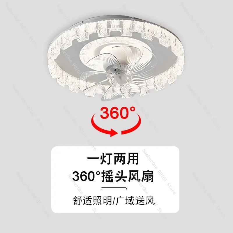 Silent Oscillating Fan Lamp, LED Eye-protecting Ceiling Lamp, Variable Frequency Remote Control Ceiling Fan for Bedroom