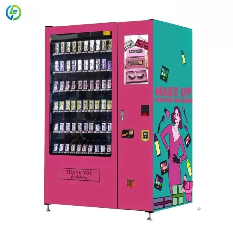 Factory Price Pink Makeup Vending Machine for Nail Art, Beauty Vending Machine with Credit Card Coin QR Code Payment Customized
