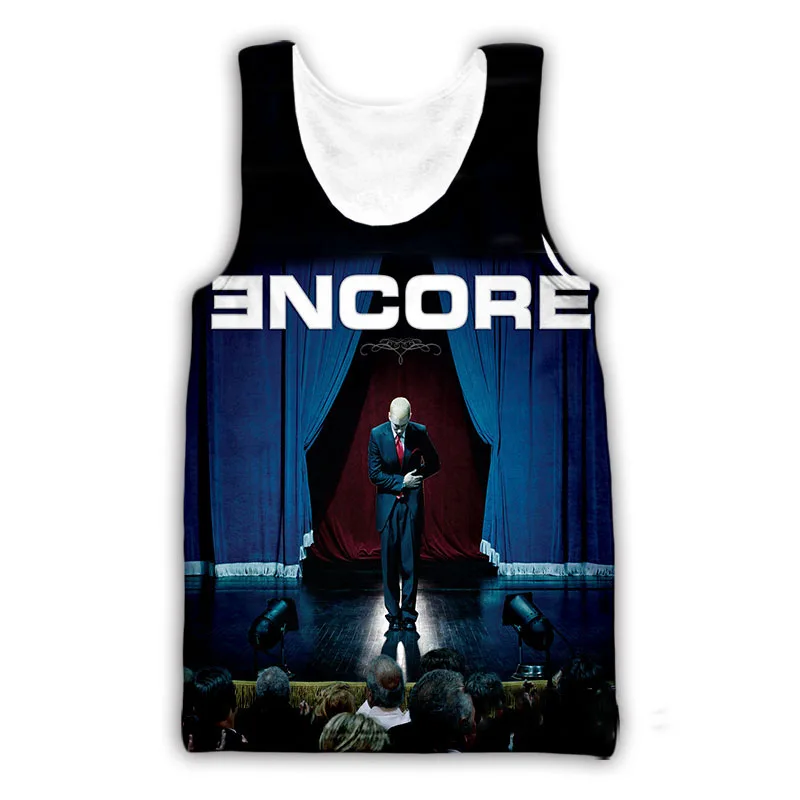 Fashion EMINEM Album 3D Print Tank Tops Men Women Oversized Fitness Gym Vest Harajuku Casual Sleeveless T Shirt Men's Clothing