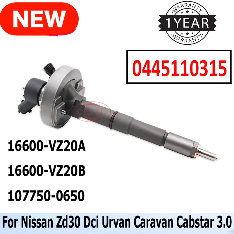 

0445110315 Форсунка дизельного топлива 16600-VZ20A для Nissan Zd30 Dci Urvan Caravan Cabstar 3.0 0 445 110 315 16600VZ20A