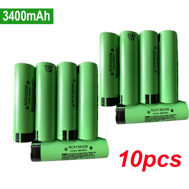 

100% Original 18650 Lithium Rechargeable Battery NCR-18650B 3.7V 3400mah 20A Discharge for Flashlight Toy Car Camera Batteries