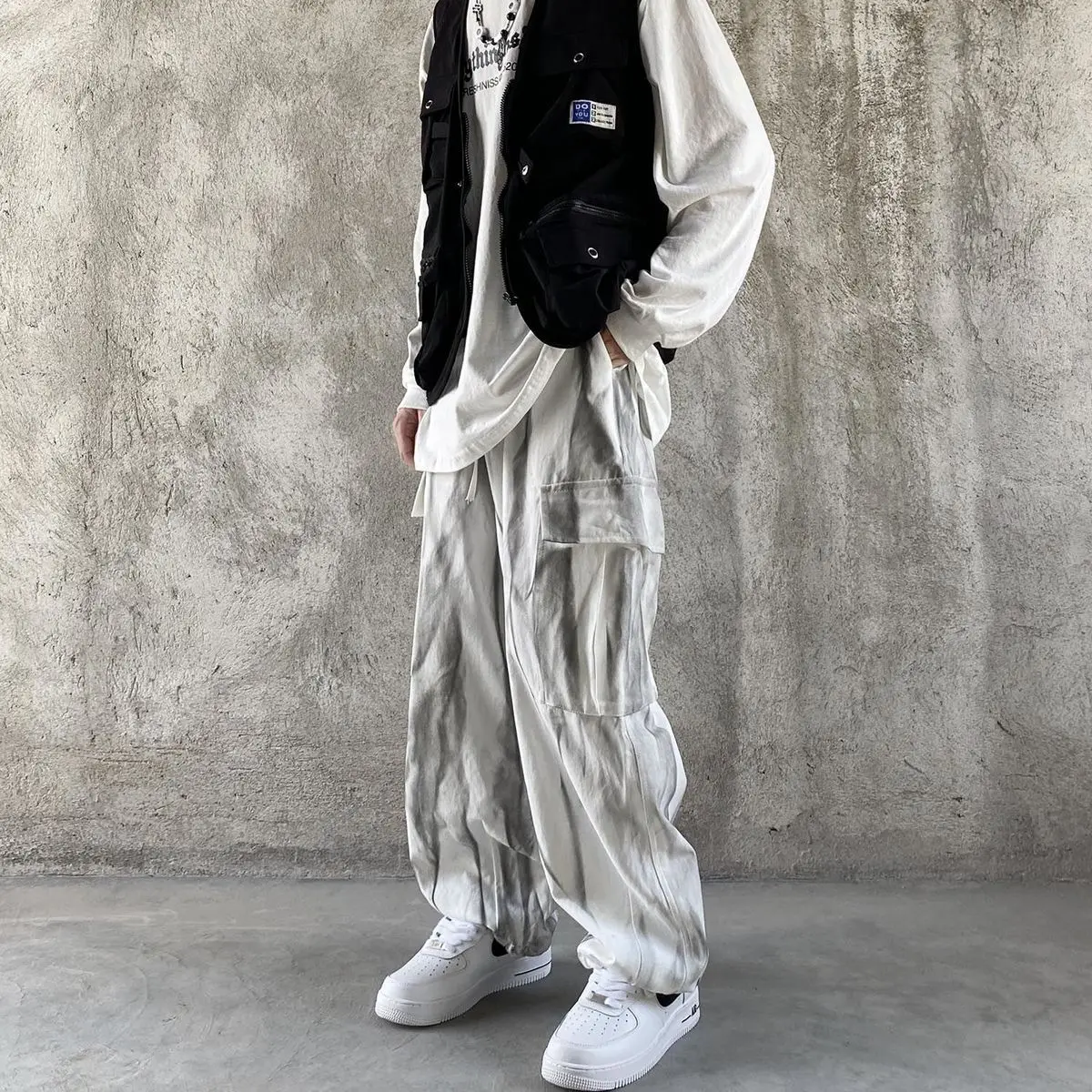 Tooling Pants Baggy Tie Dye Chic Trendy High Street Streetwear Oversize Ankle-tied Japan Style Plus Size S-3XL Retro Cool Ins