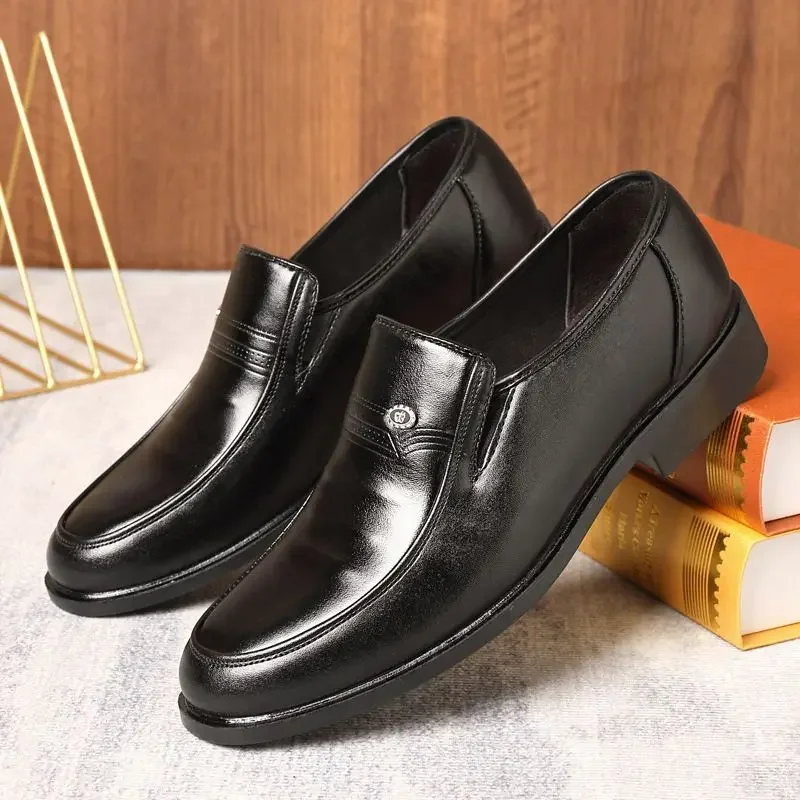 Spring Autumn Brown Social Shoe for Men Black Legitimate Leather Office Dress Shoes Man High Quality Fashion Low Price Footwear