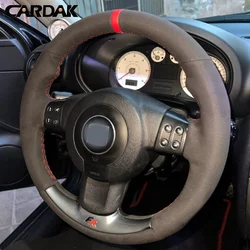 Dark Grey Suede No-slip Soft Steering Wheel Cover for Seat Leon (Mk2 1P) FR Cupra 2005-2009 Ibiza (6L) FR 2005-2009