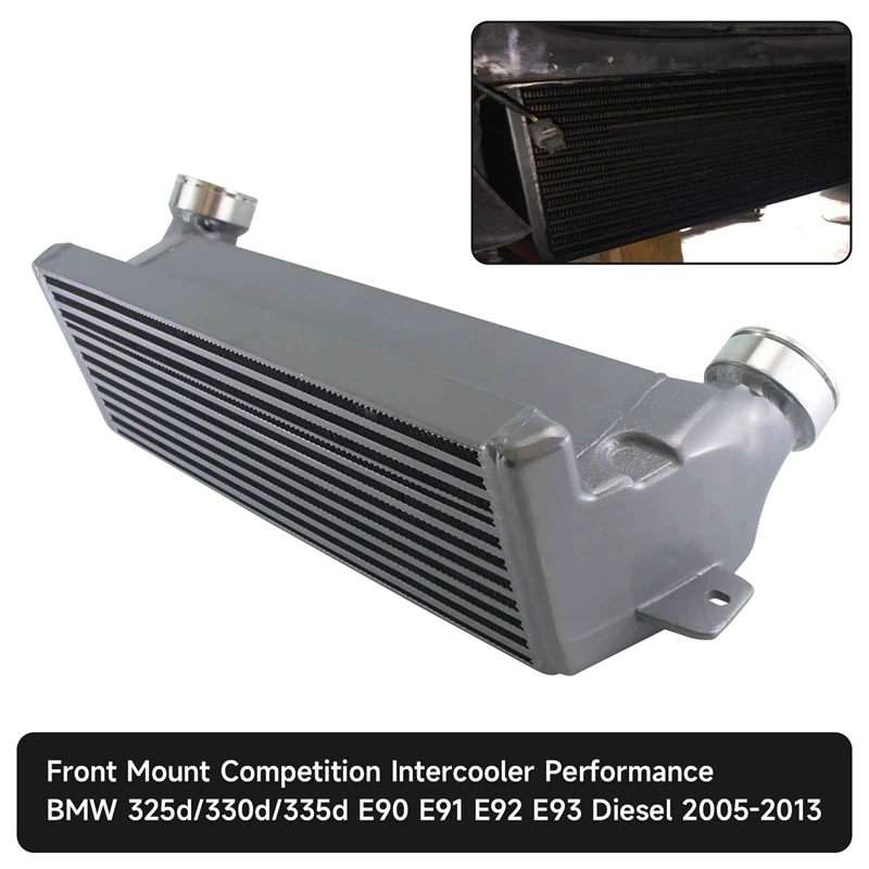 Tuning Performance Intercooler Fits For BMW 05-13 325d/330d/335d E90 E92 E93 Diesel Black/Silver
