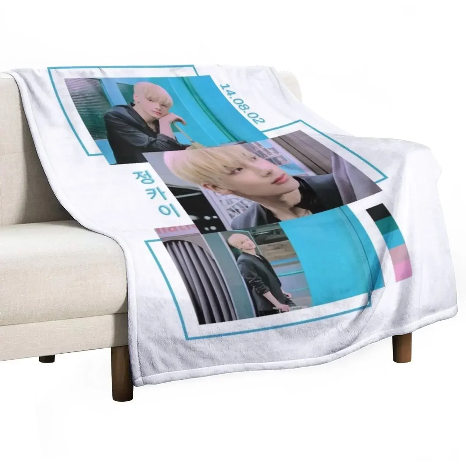

New TXT Huening Kai FREEZE Concept Collage Throw Blanket Compact Warm Blanket for Car Road Trip