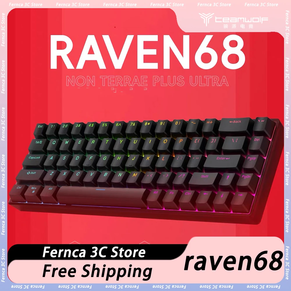 gaming teclado mecanico interruptor magnetico 8k quick trigger valorant gamer pc acessorio teamwolf raven68 01