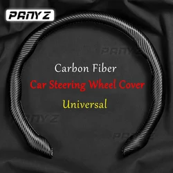 Car steering wheel sleeve, half wrapped carbon fiber pattern, all-season universal card type anti slip mesh, red D-shaped handle