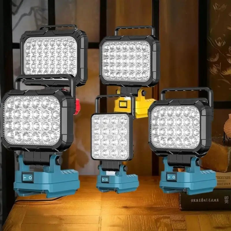 مصباح عمل LED 3/4/5 بوصة - USB مزدوج ومقبض، مصباح مهام محمول لأدوات ليثيوم أيون 18 فولت #3