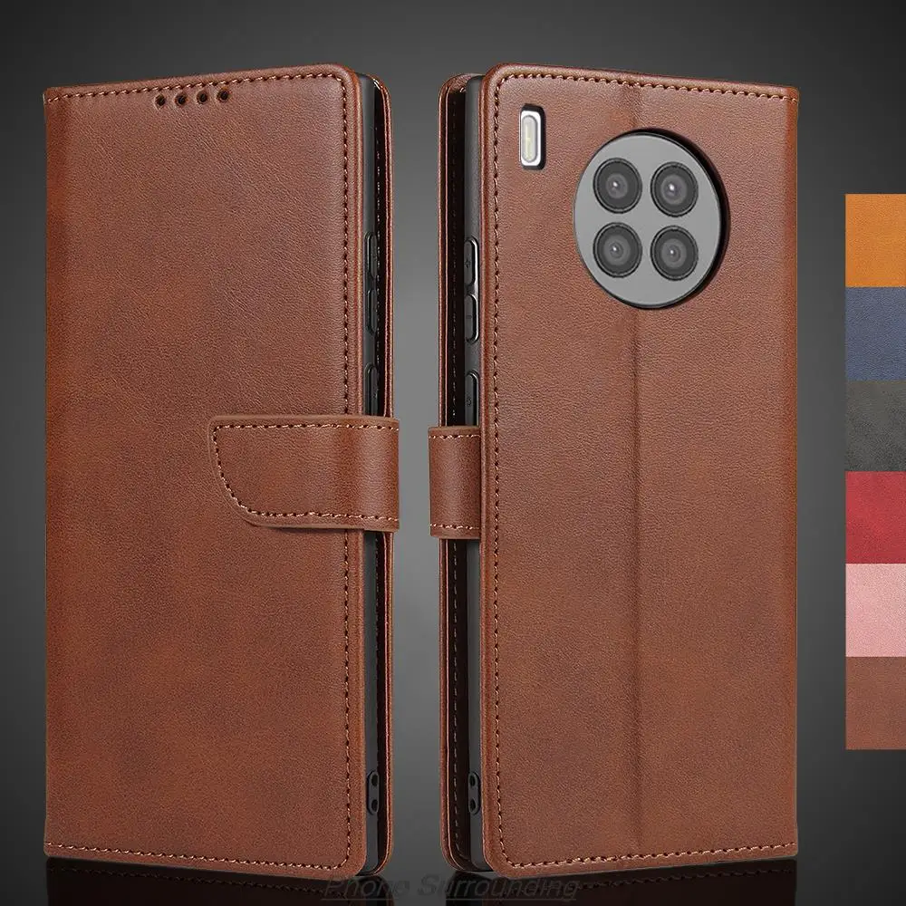 

Nova 8 i Case Pu Leather Wallet Flip Case for Huawei Nova 8i Retro Cover Protective Holster Fundas Coque with Lanyard