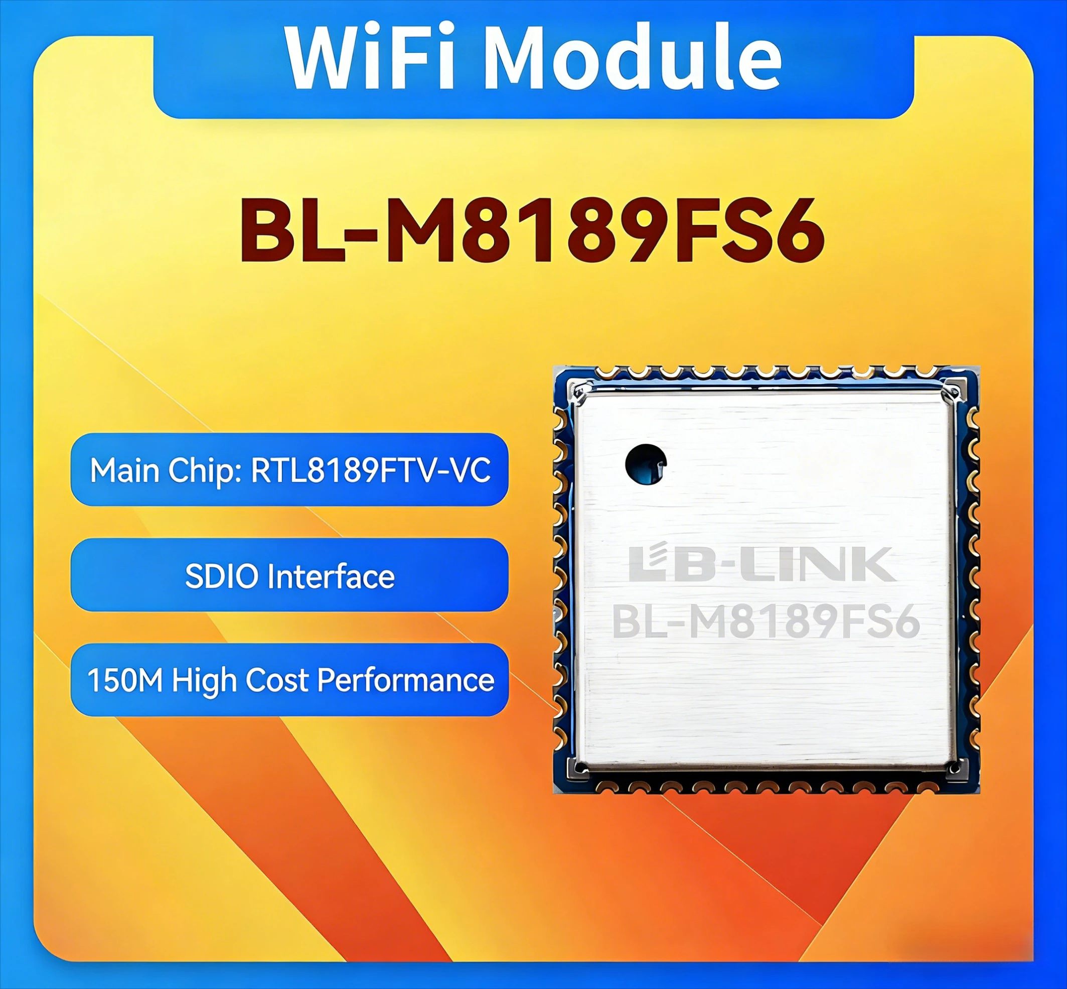 

Модуль Wi-Fi M8189FS6 с интерфейсом SDIO и чипом Realtek RTL8189FTV, 2.4G беспроводной, для рекордеров