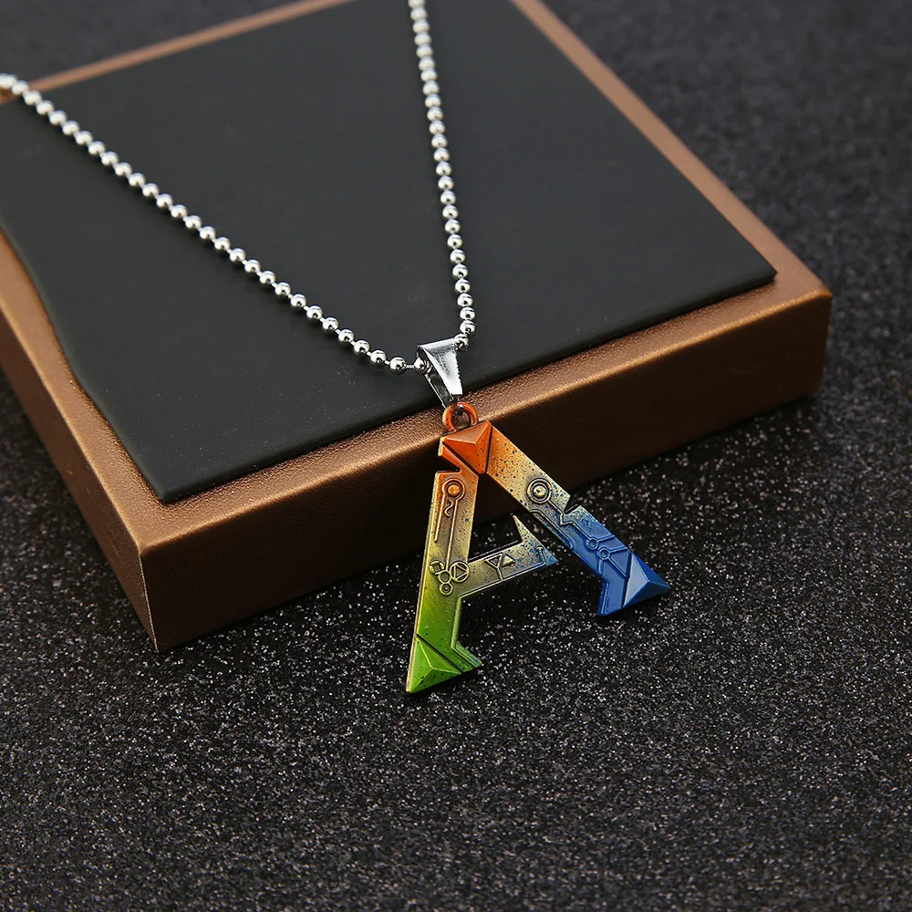 ARK Survival Evolved Pendant Necklace Colorful Letter Choker Statement Necklace Chaveiro Car Keychains Souvenir Game Jewelry