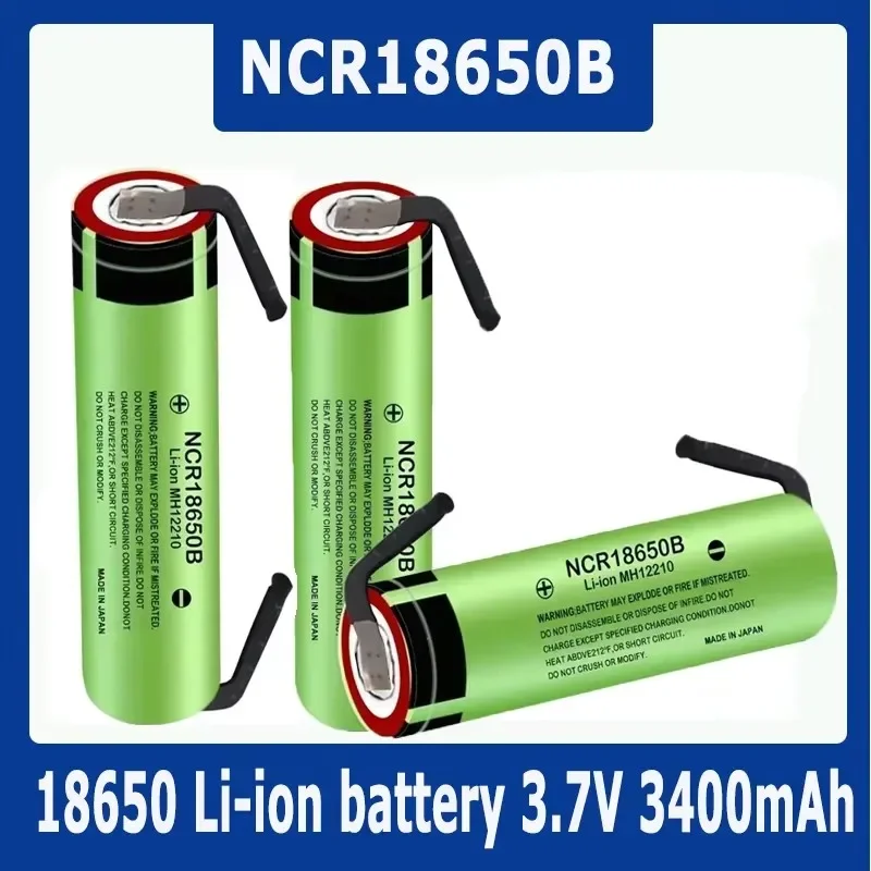 100% New Original 18650 Battery NCR18650B 3.7V 3400mah 18650 Lithium Rechargeable Battery Welding Nickel Sheet Batteries