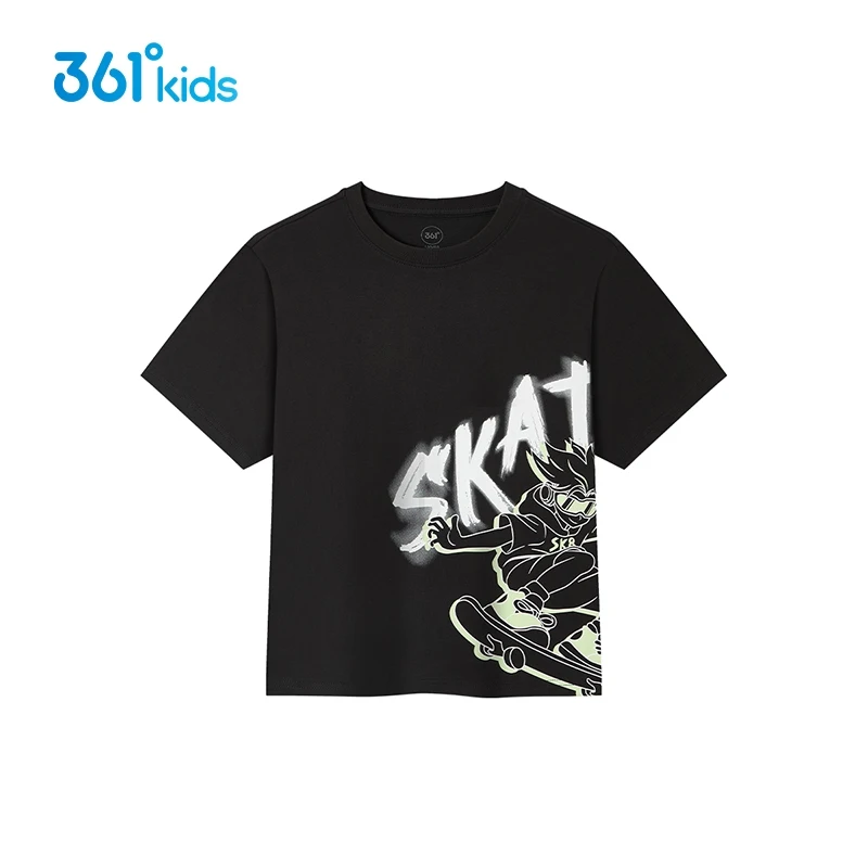 

361 Degrees Kids Boys T-shirt Breathable Skin Friendly Soft Feel Cotton Round Neck Summer Top