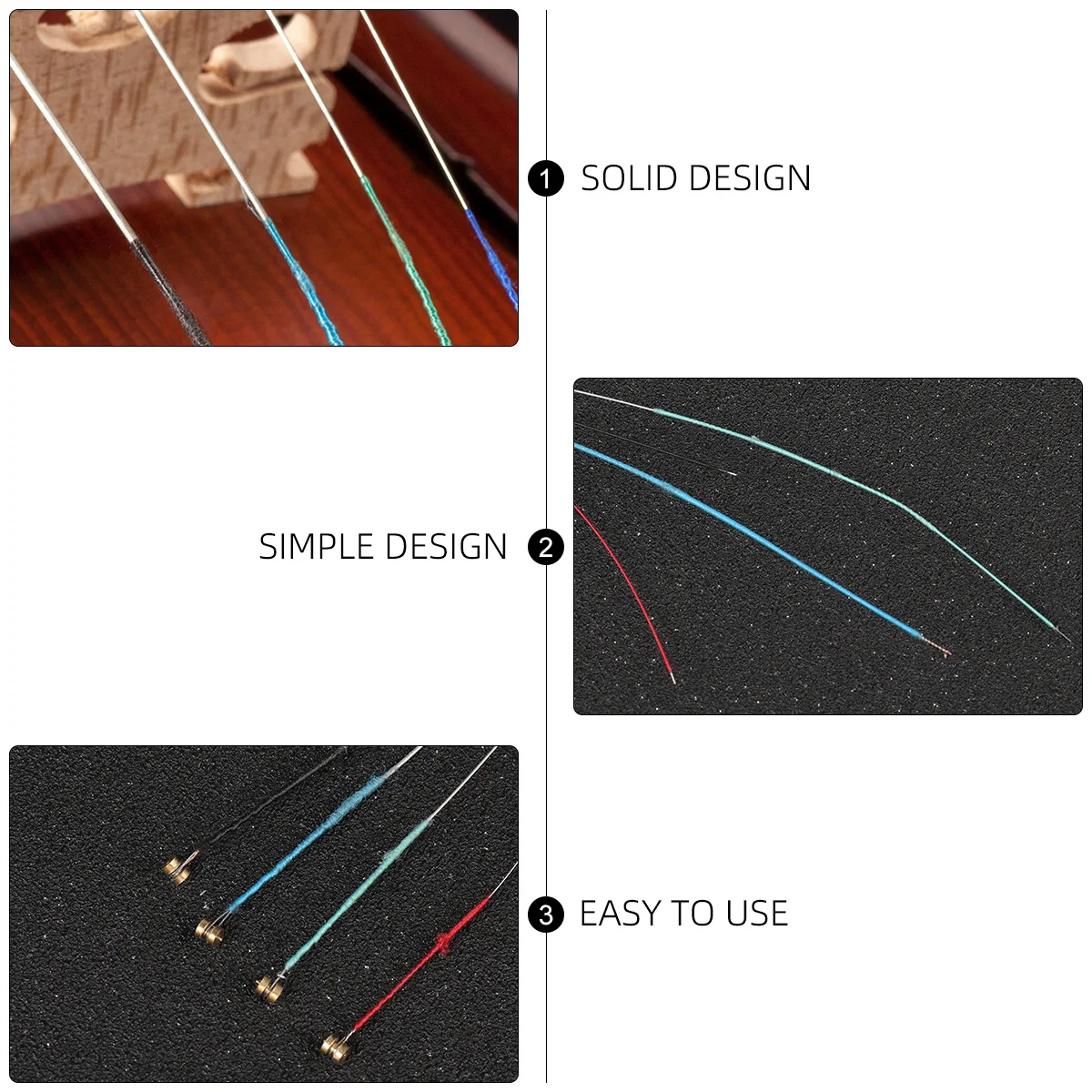 

Violin Wire Strings Set Replacement E Violin Strings Stable Pitch Bright Clear Sound Ideal for Beginners and Advanced