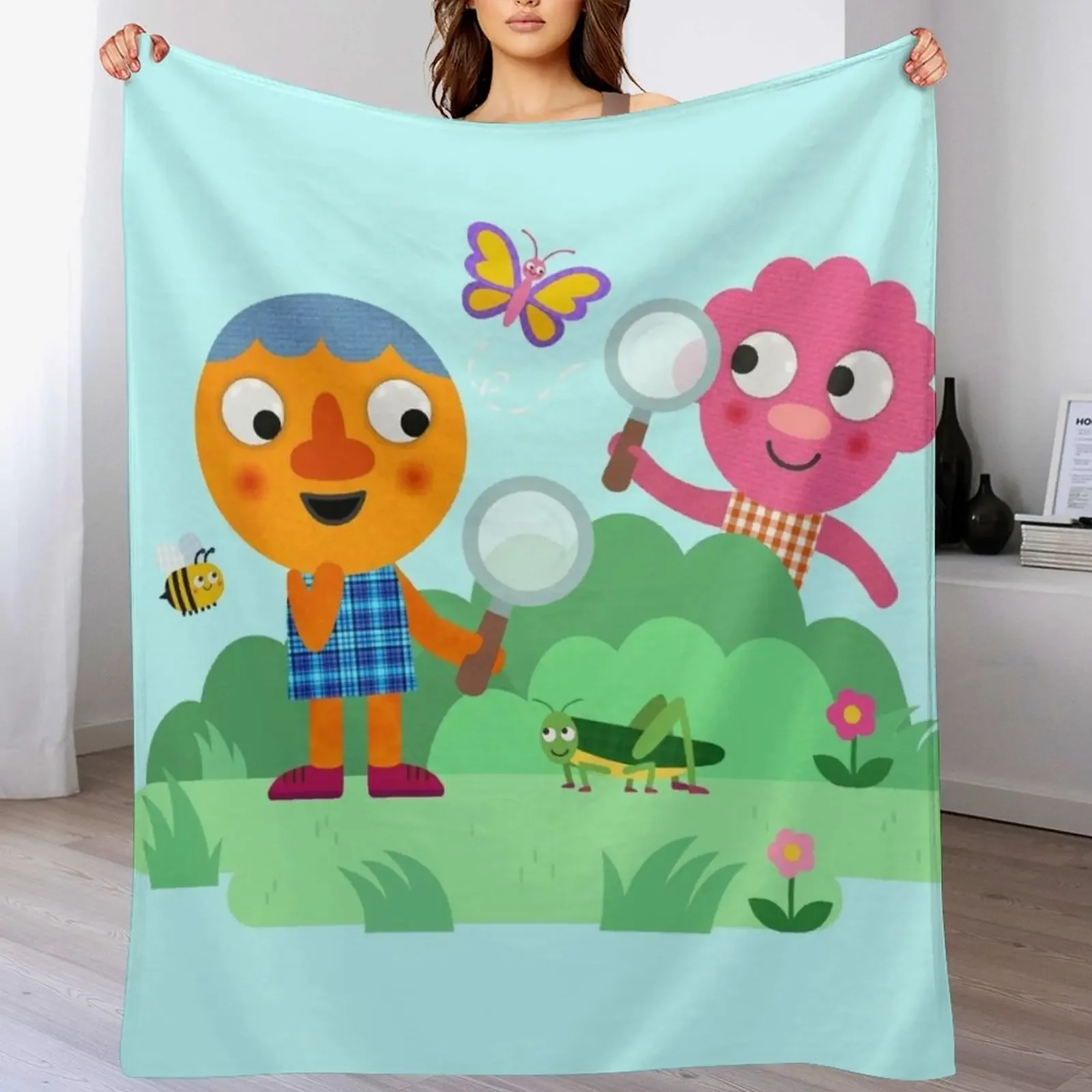 

Noodle & Pals Bugs Throw Blanket Air Conditioner Soft Blanket for Office Home