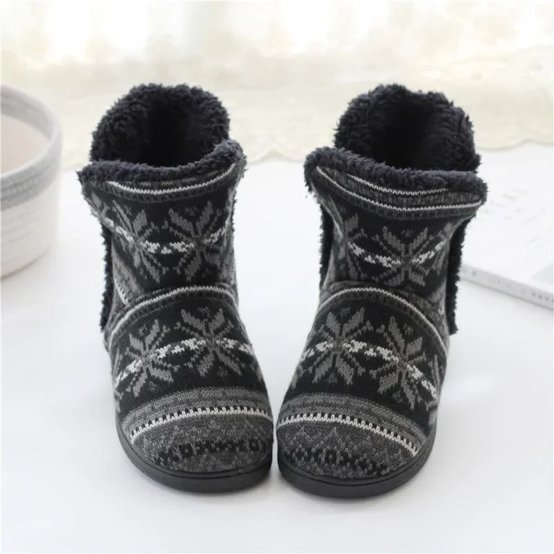 Pantofole stivali donna inverno caldo peluche e maglia Indoor Outdoor House pantofole stivali da neve