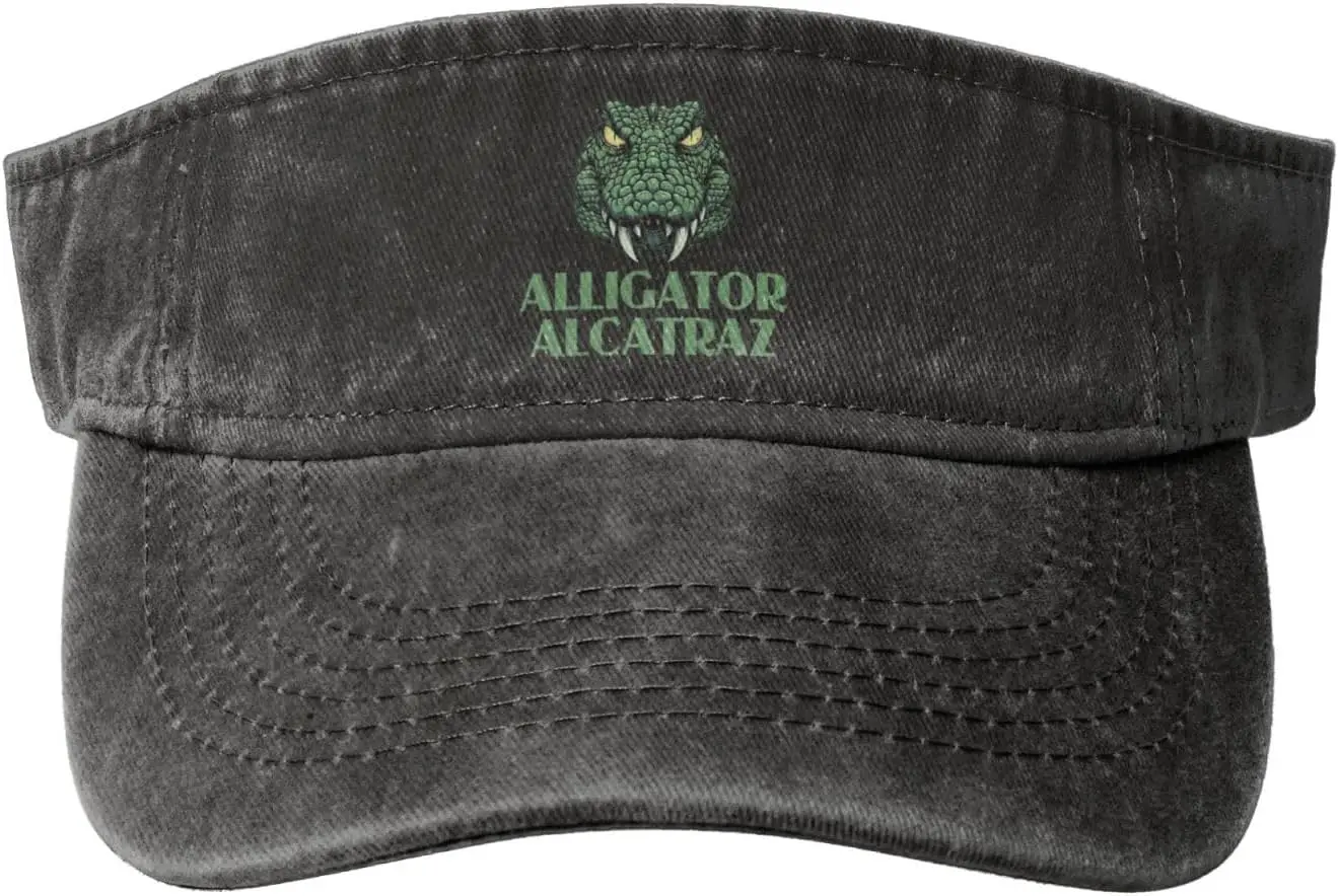 

Alligator Alcatraz Sport Sun Visor Hats Cotton Empty Top Cap for Running Golf