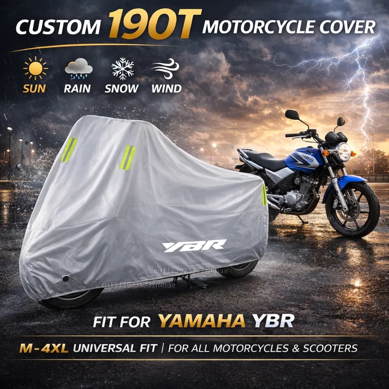 

Чехол для мотоцикла Yamaha YBR125 YBR150 YBR250 YBR 125 150 250, водонепроницаемый, сверхпрочный, для улицы, защита от дождя, пыли и солнца