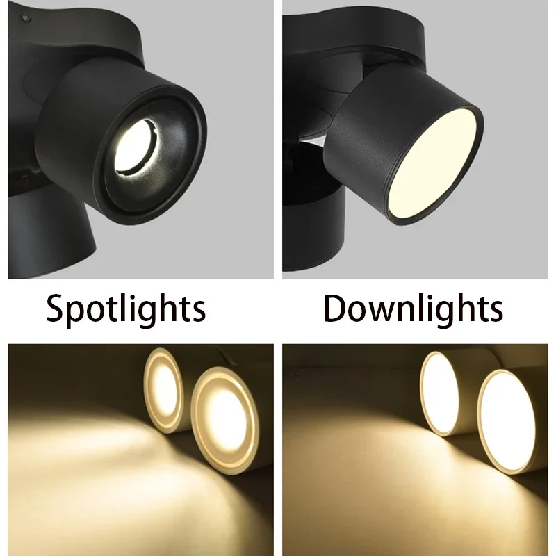 Folding Rotating Dimmable COB LED Downlights 10W-40W LED Ceiling Spot Lights AC85-265V LED Ceiling Lamps Indoor Lighting