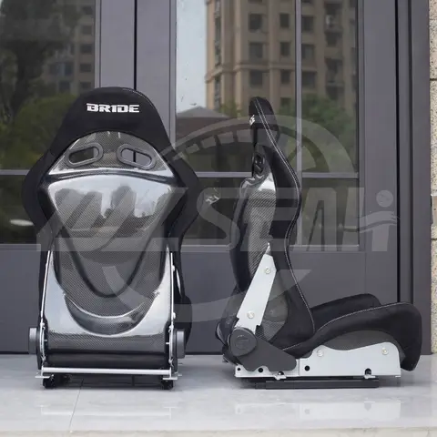 अल्केन्टारा कार्बन यूनिवर्सल एडजस्टेबल बकेट सीट ब्राइड रेसिंग कार सीट स्लाइडर के साथ 6 best sales दुल्हन की दौड़ - №1