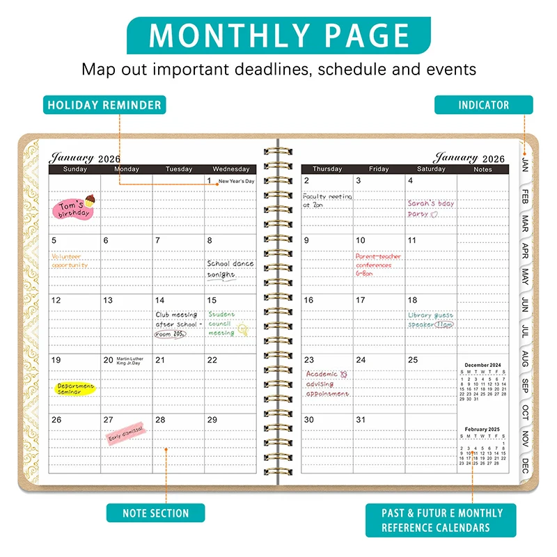 

To Do List Notebook Monthly Schedule Book A5 Weekly Planner Student Stationery Gifts Simple Monthly Planner 2025 Notebook Weekly
