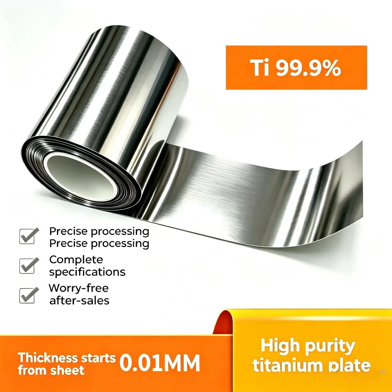 High Purity GR1 GR2 Foil 99.9% Purity For Scientific Research Laboratory Custom Cutting Available Thickness 0.01-0.3 mm