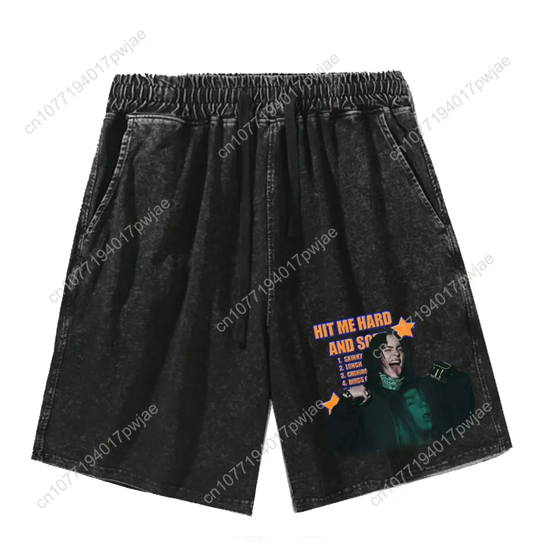Short de tournée Singer «Hit Me dur et doux » homme femme rétro pantalon court Vintage coton élastique doux short de plage pantalon personnalisé